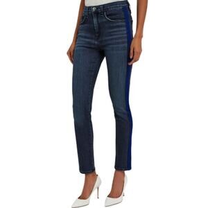 Veronica Beard Kate Tuxedo Stripe Skinny Jeans Bright Blue Women 26